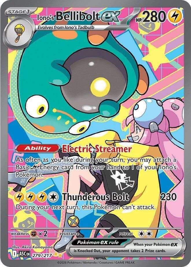 Iono's Bellibolt EX Full Art Holo Ascended Heroes 279/217