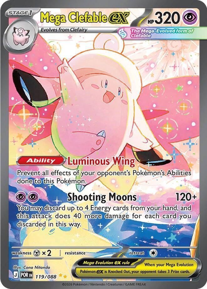 Mega Clefable EX Full Art Holo Perfect Order 119/88