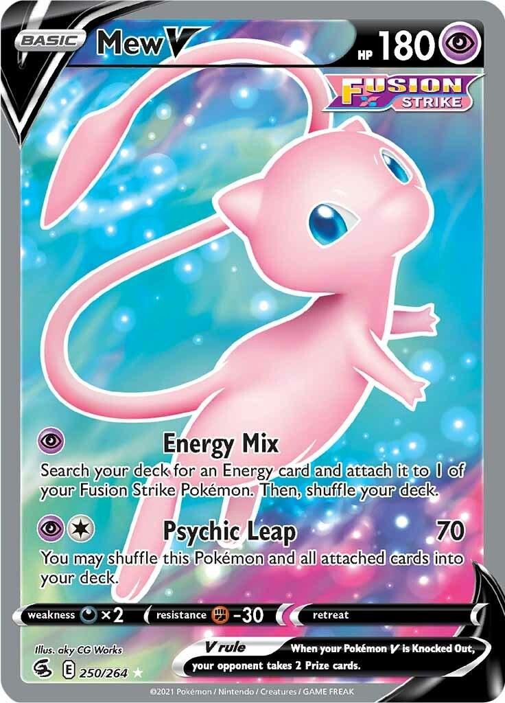 Mew V Full Art Holo Fusion Strike 250/264