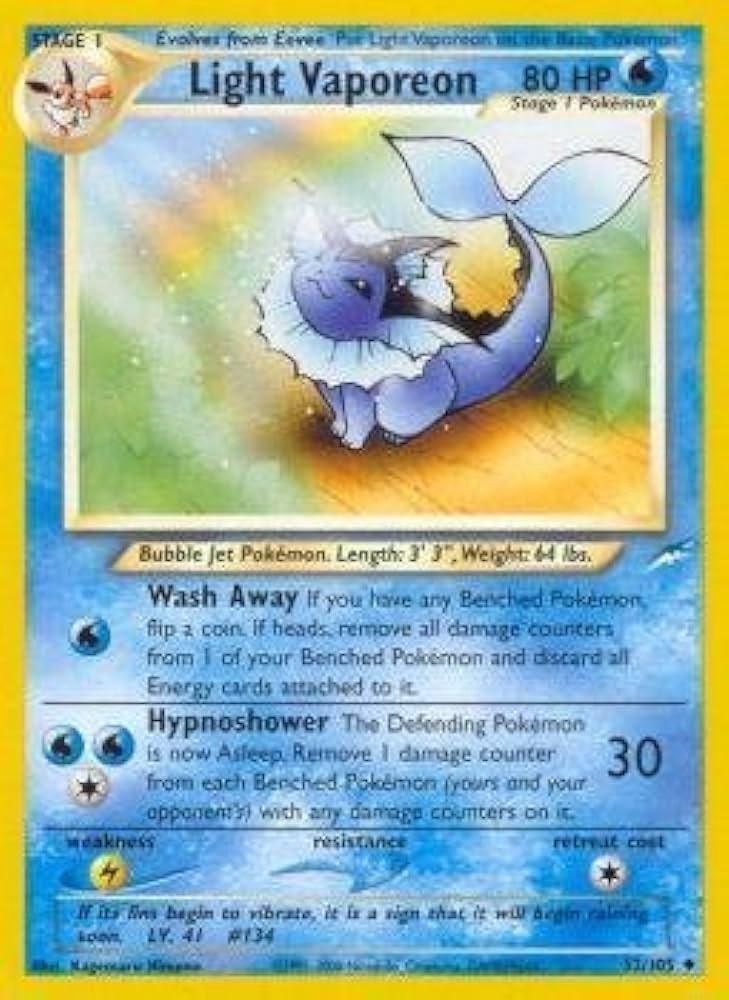 Light Vaporeon Neo Destiny 52/105