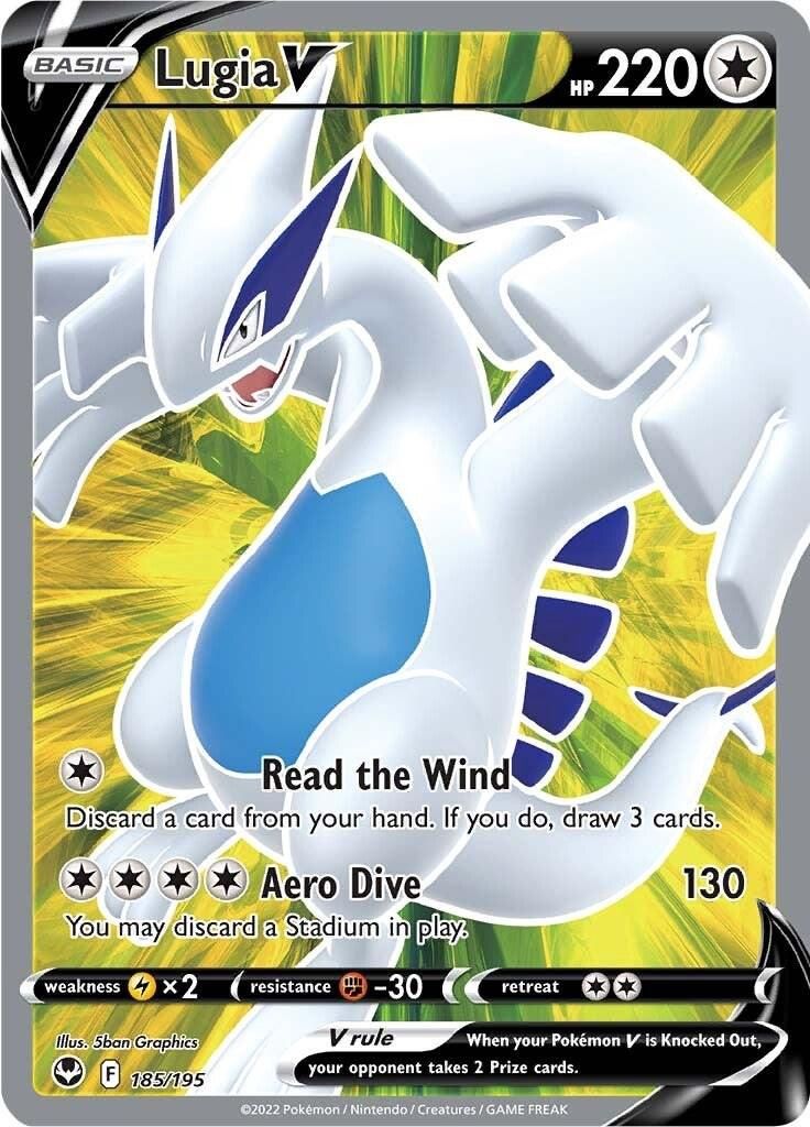 Lugia V Full Art Holo Silver Tempest 185/195