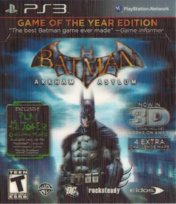 Batman: Arkham Asylum Game of the Year for PS3
