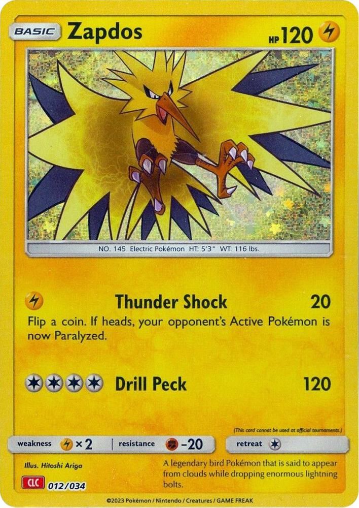 Zapdos Holo TCG Classic 12/34