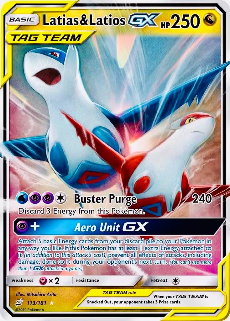Latias &amp; Latios GX Full Art Holo Team Up 113/181