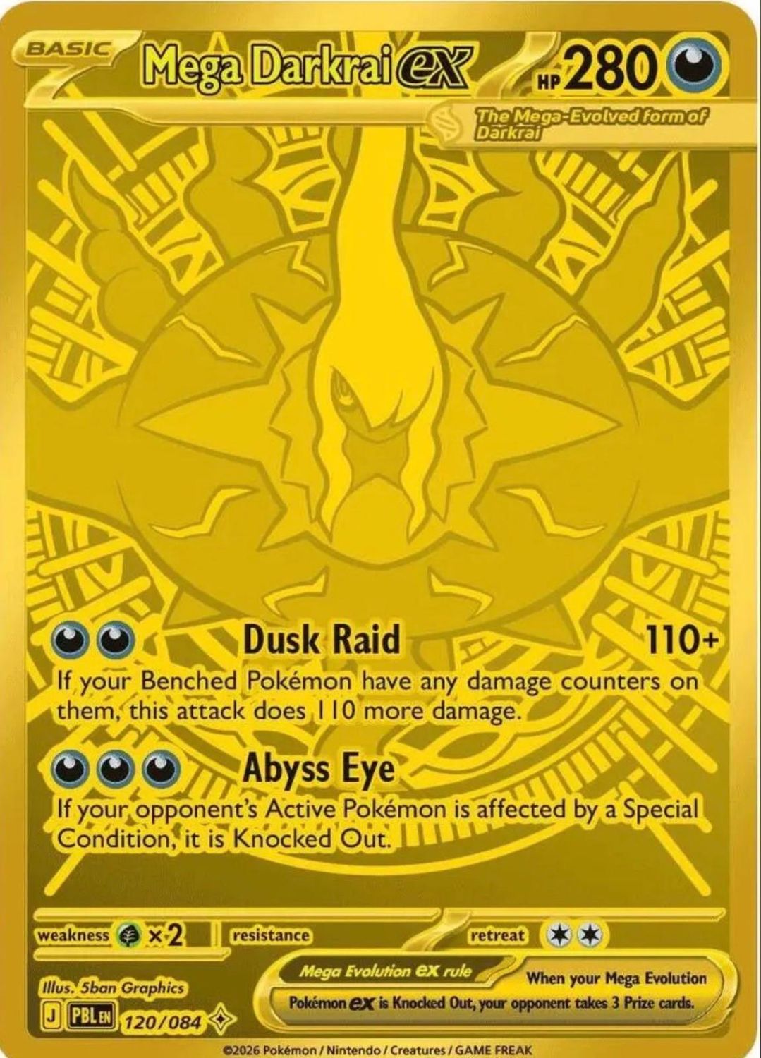 Mega Darkrai EX Full Art Holo Pitch Black 120/84