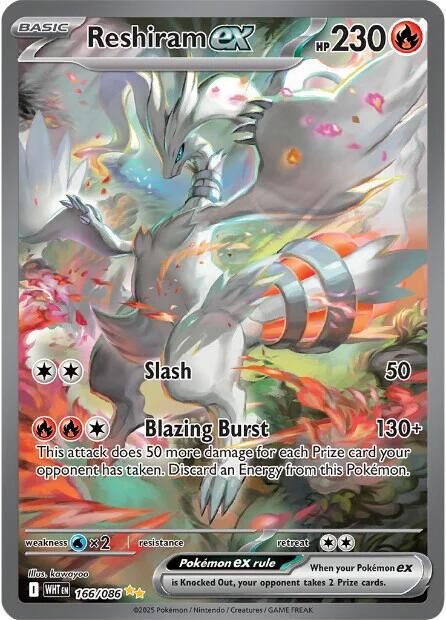 Reshiram EX Full Art Holo White Flare 166/86