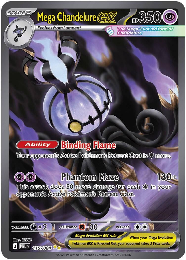 Mega Chandelure EX Full Art Holo Pitch Black 115/84