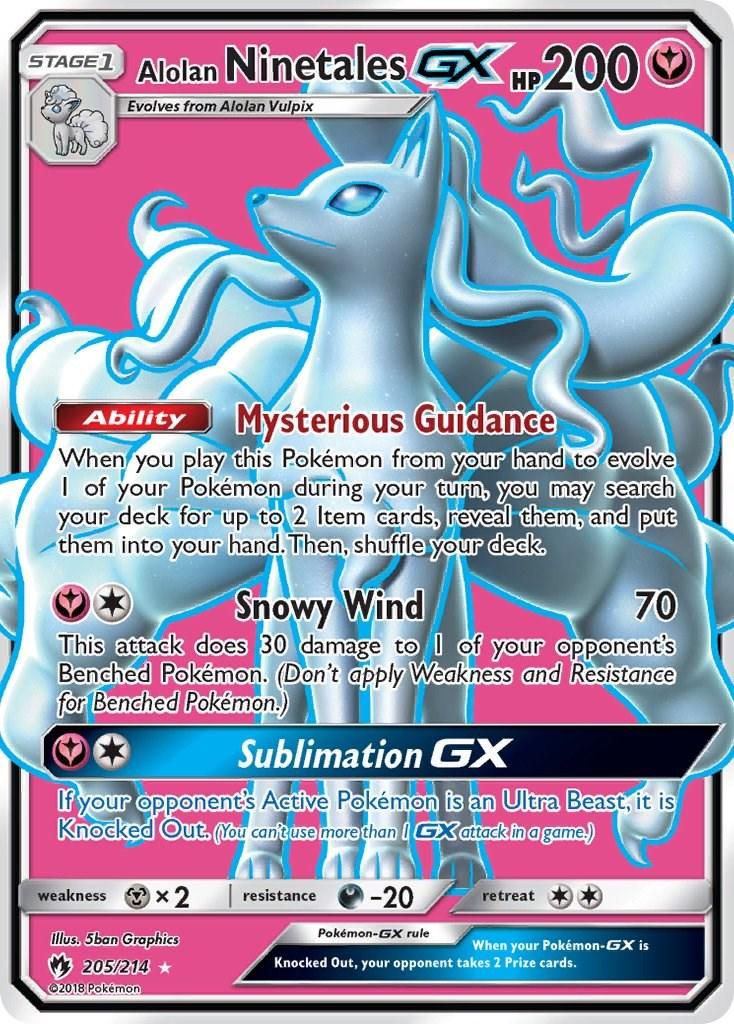 Alolan Ninetales GX Full Art Holo Lost Thunder 205/214