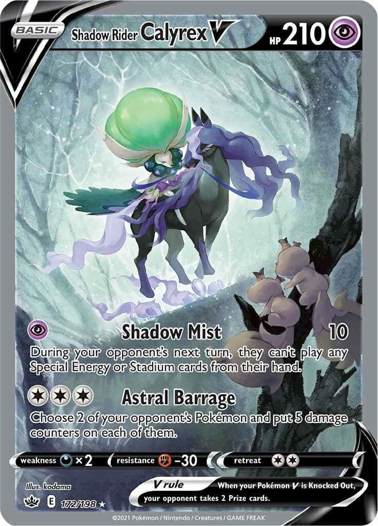 Shadow Rider Calyrex V Full Art Holo Chilling Reign 172/198