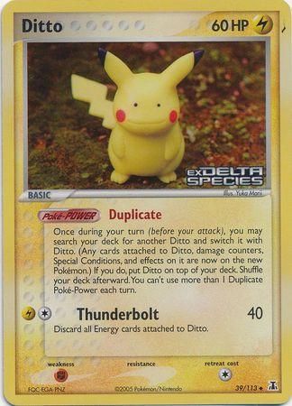 Ditto Pikachu Stamped Holo Delta Species 39/113