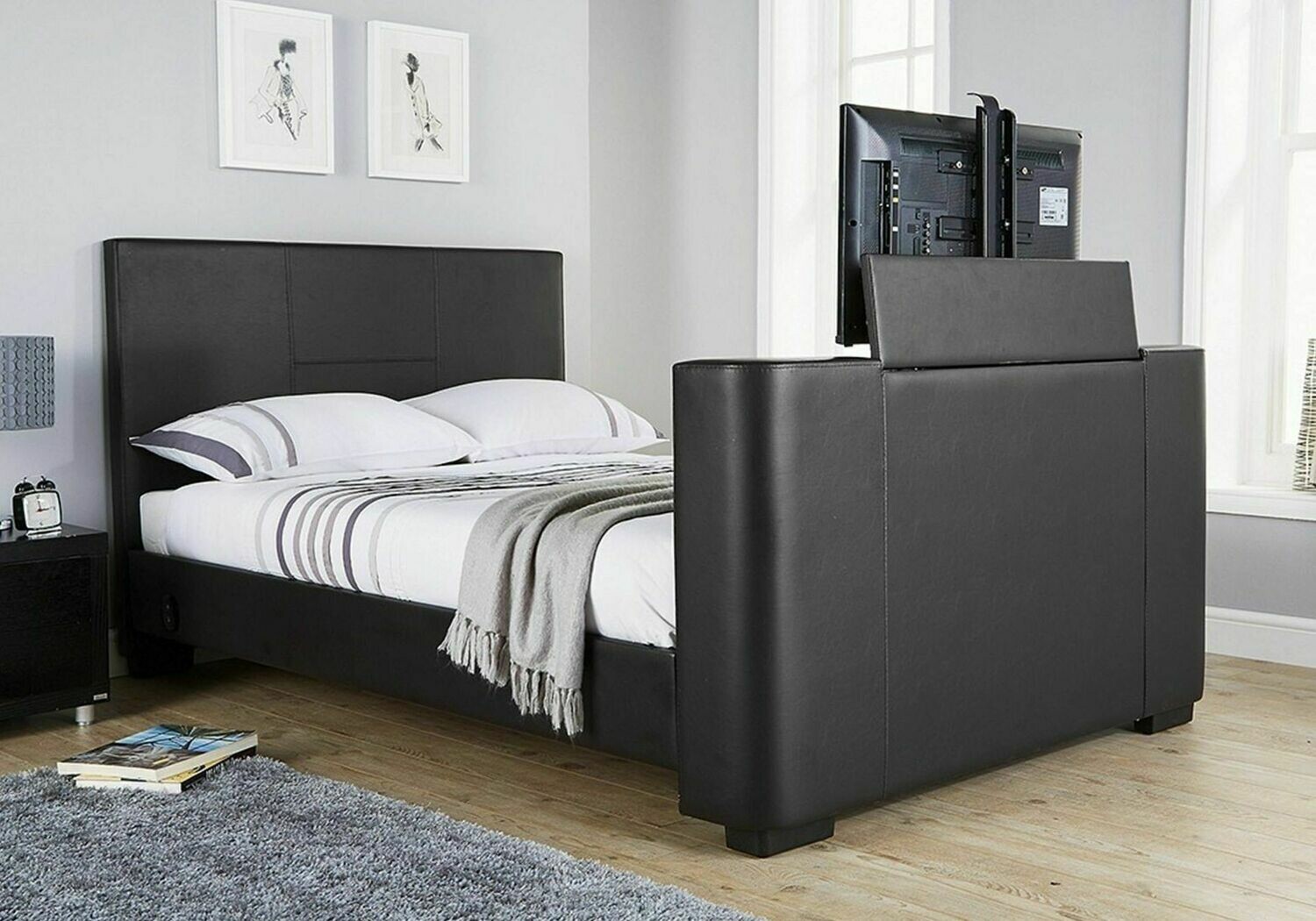 Tv inside 2024 bed frame