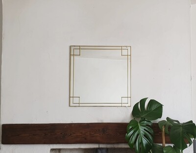 Gold Lead squares Frame - Boho Art Deco Geometric 50x50cm