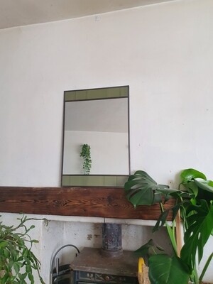 Industrial Colour Block leaded Mirror Sage Green