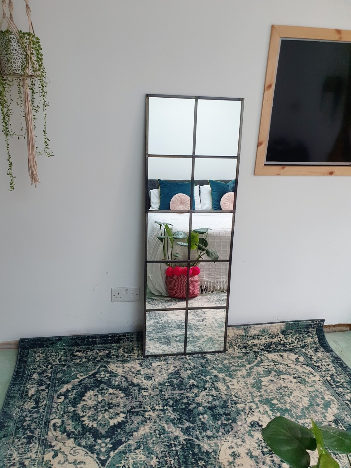 Bespoke Industrial longer length large mirror 130x45cm