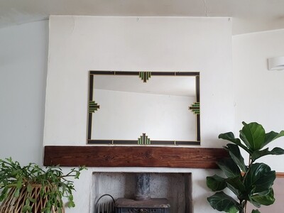 The Chicago - Large mirror Art Deco Black and Green