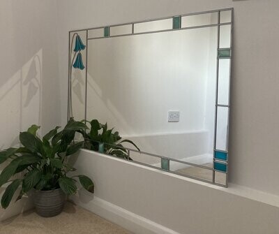 Bluebell Teal Shades Mirror. Large 91x61cm 3x2 FT