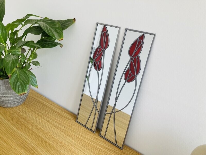 Tulips  10x40cm Pair in Red