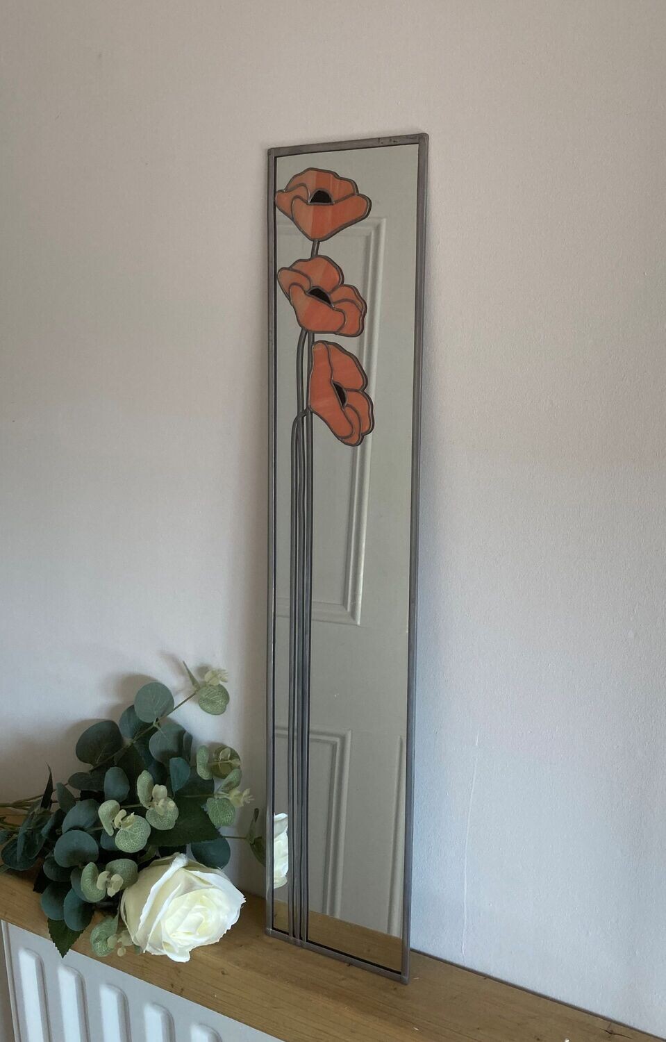 Art Nouveau Poppies in Orange 12.5x61cm