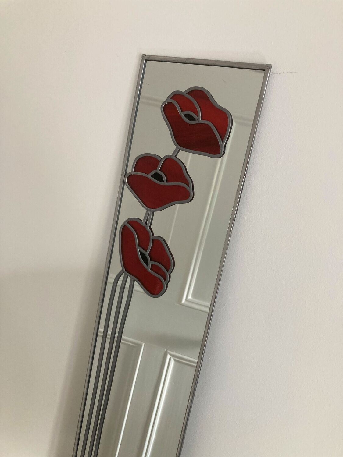 Art Nouveau Poppies in Red 12.5x61cm