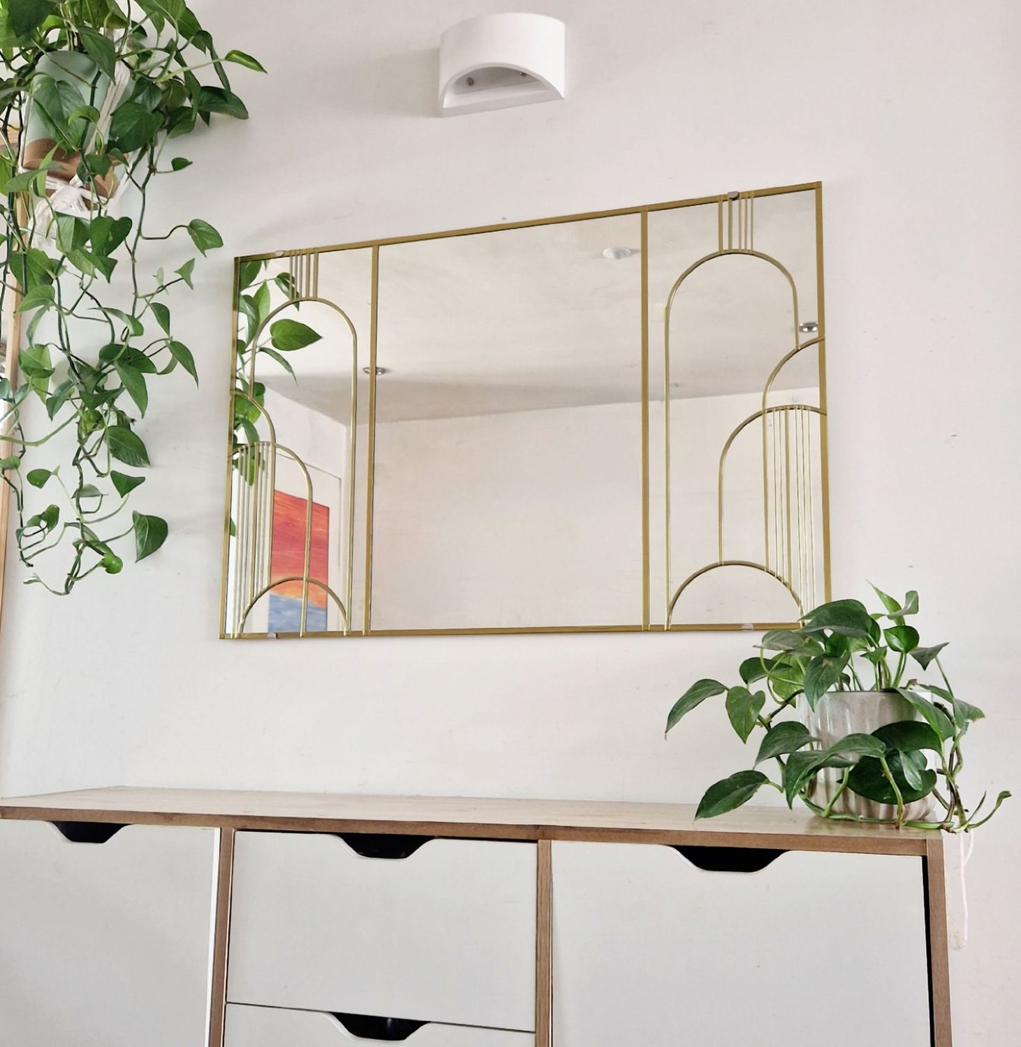 Gold Art Deco Curves. 91x61cm. 3ftx2ft