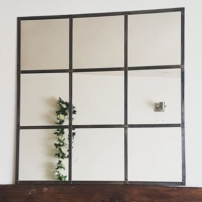 Industrial Window Mirror 50x50cm