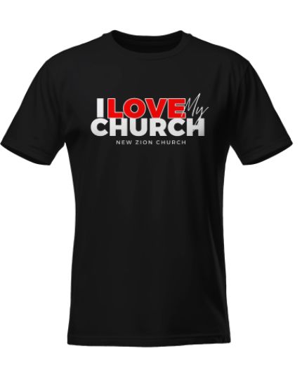 I LOVE My Church Black Tee