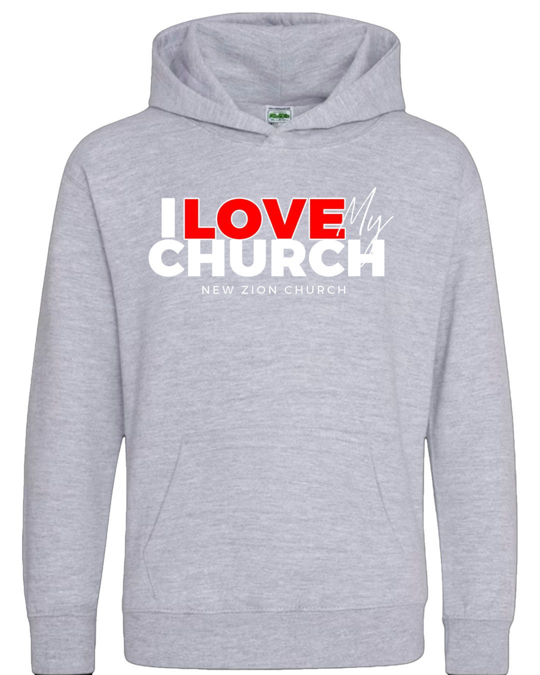 I LOVE My Church Grey Hoodie
