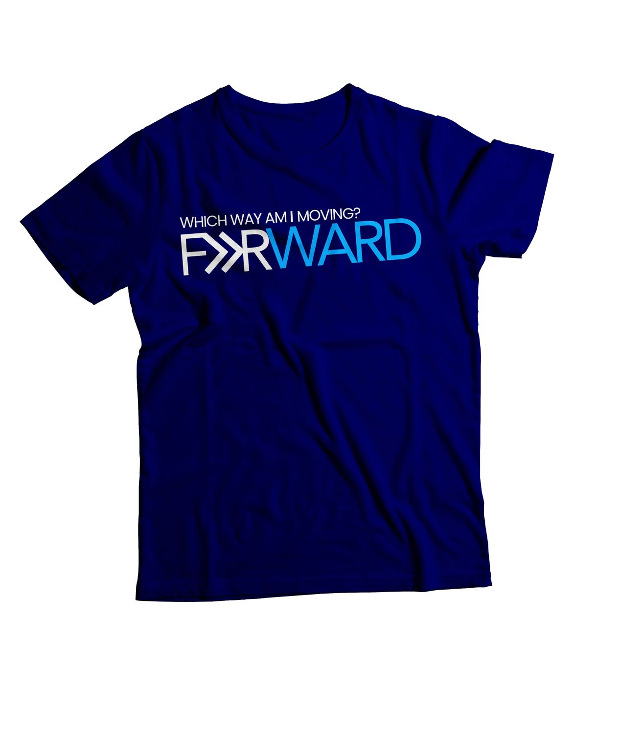Which Way Am I Moving Blue Tee
