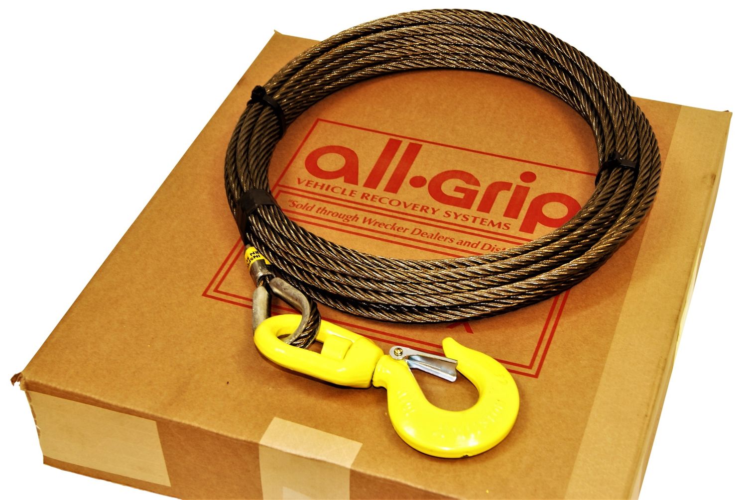 SWAGED WINCH LINE, DIAMETER | LENGTH | WORKING LOAD LIMIT: 3/8" | 50' | MBS-18,500 LBS, TYPE HOOK: STANDARD SWIVEL HOOK