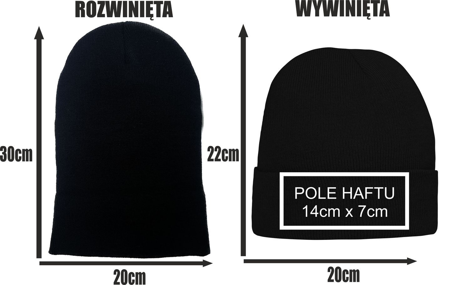 CZAPKA zimowa beanie z logo firmy super jakość TWÓJ POMYSŁ haft komputerowy