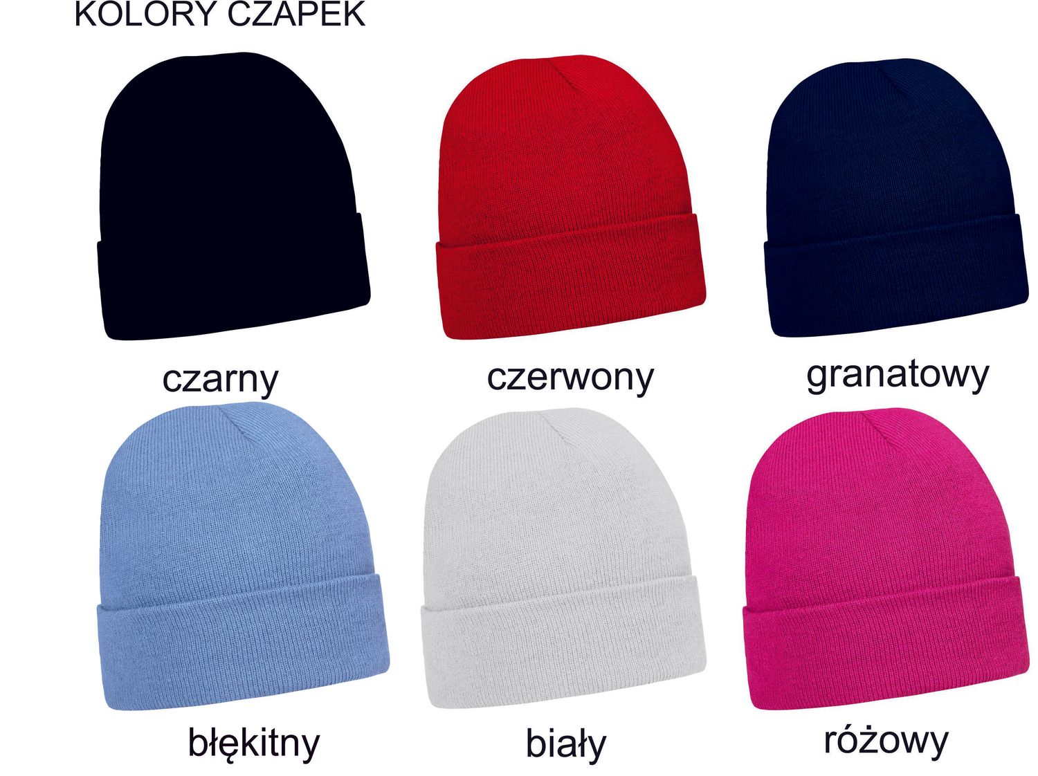 CZAPKA zimowa beanie z logo firmy super jakość TWÓJ POMYSŁ haft komputerowy