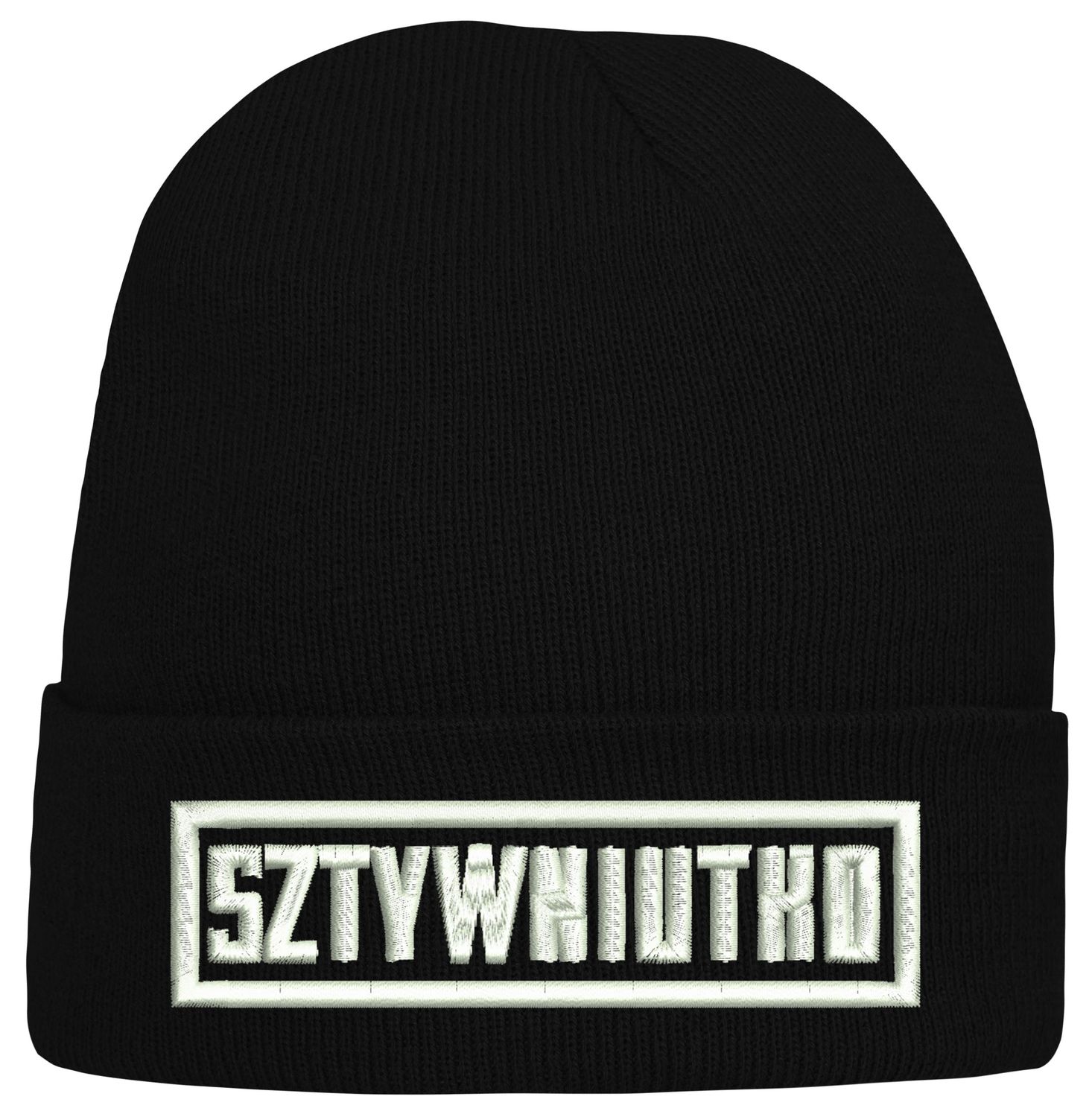 CZAPKA zimowa z haftem SZTYWNIUTKO na prezent PIORUN ŚLEPNĄC OD ŚWIATEŁ
