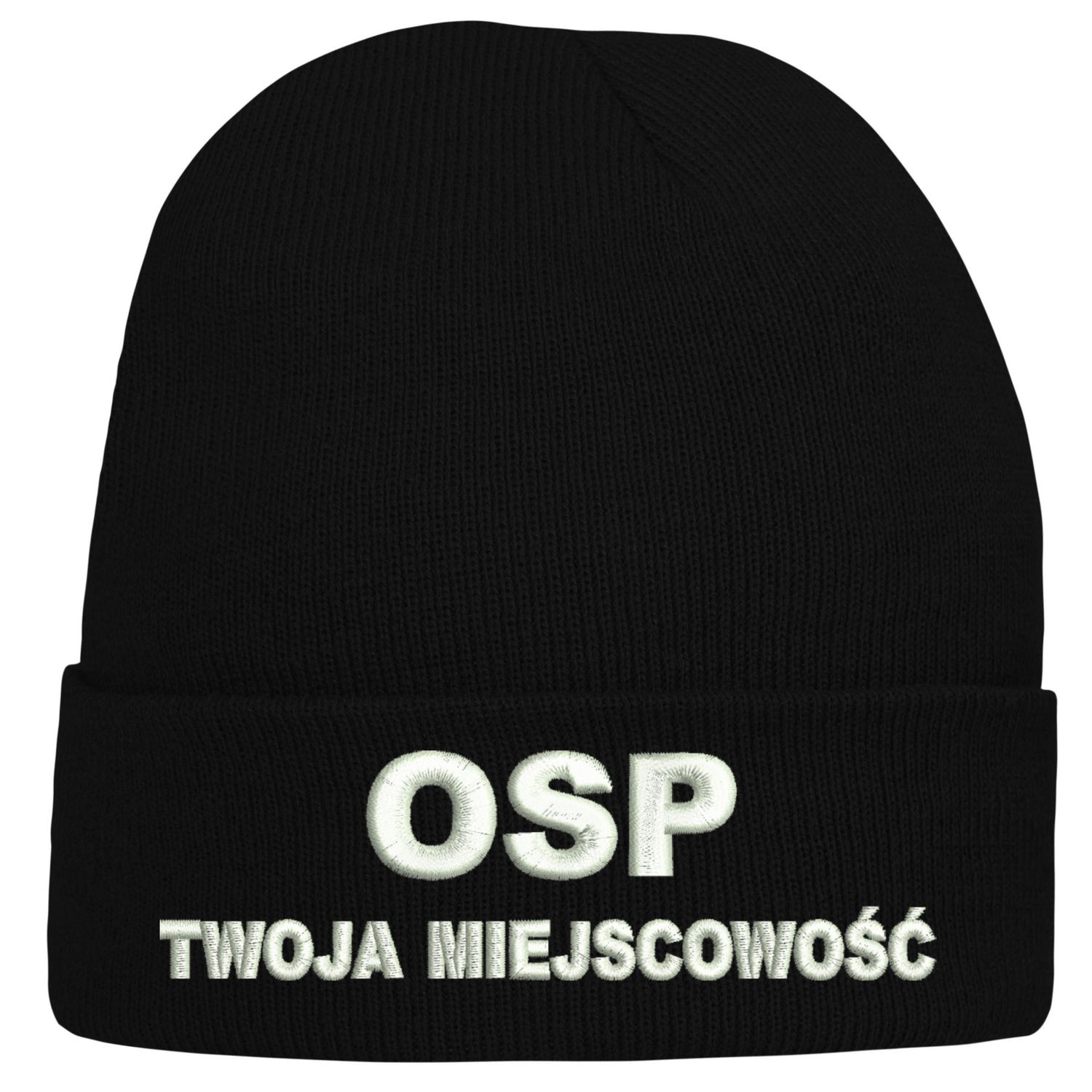 CZAPKA zimowa z haftem OSP TWOJA MIEJSCOWOŚĆ  na prezent STRAŻ OSP DLA STRAŻAKA