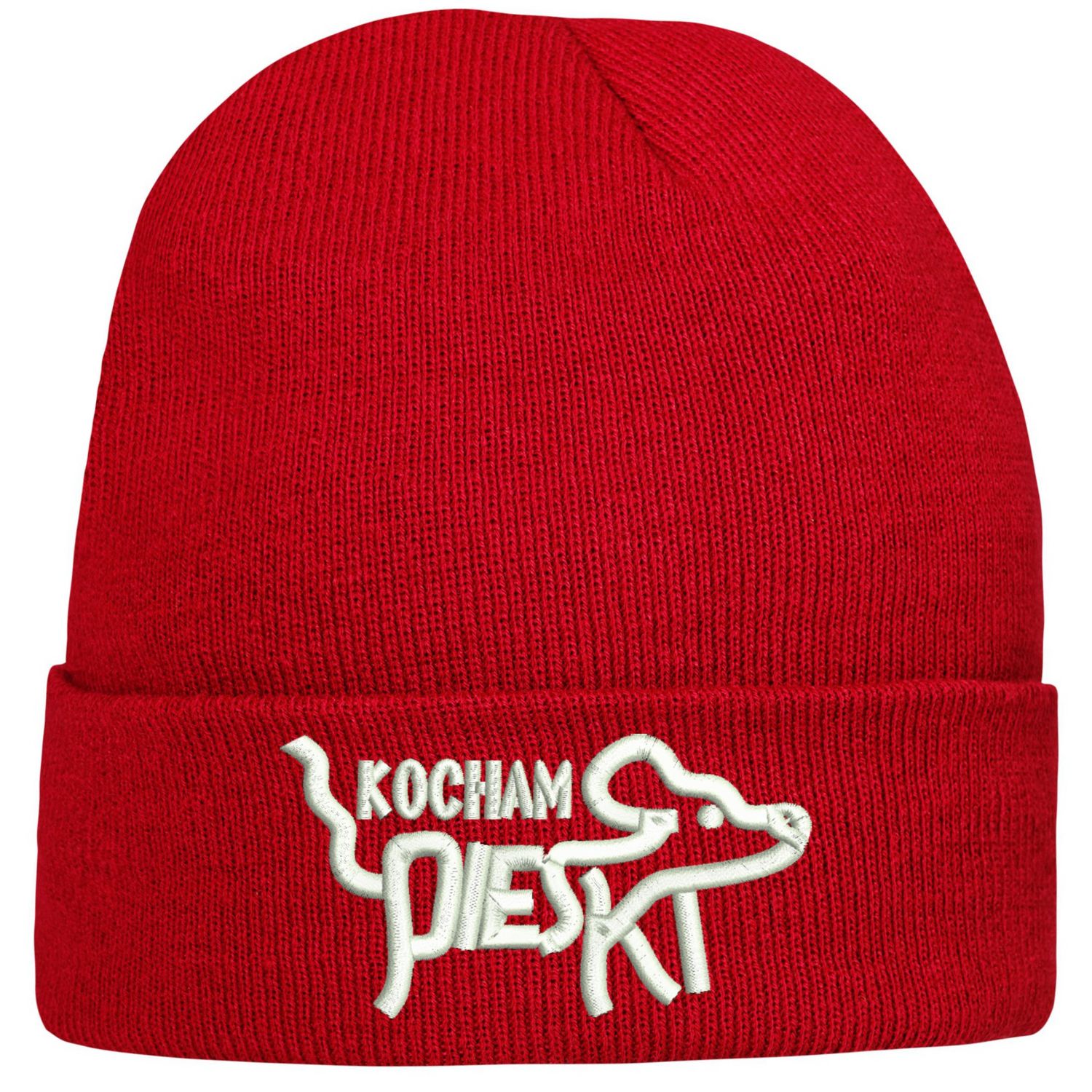 CZAPKA zimowa z haftem KOCHAM PIESKI na prezent KOCHAM PIESKI