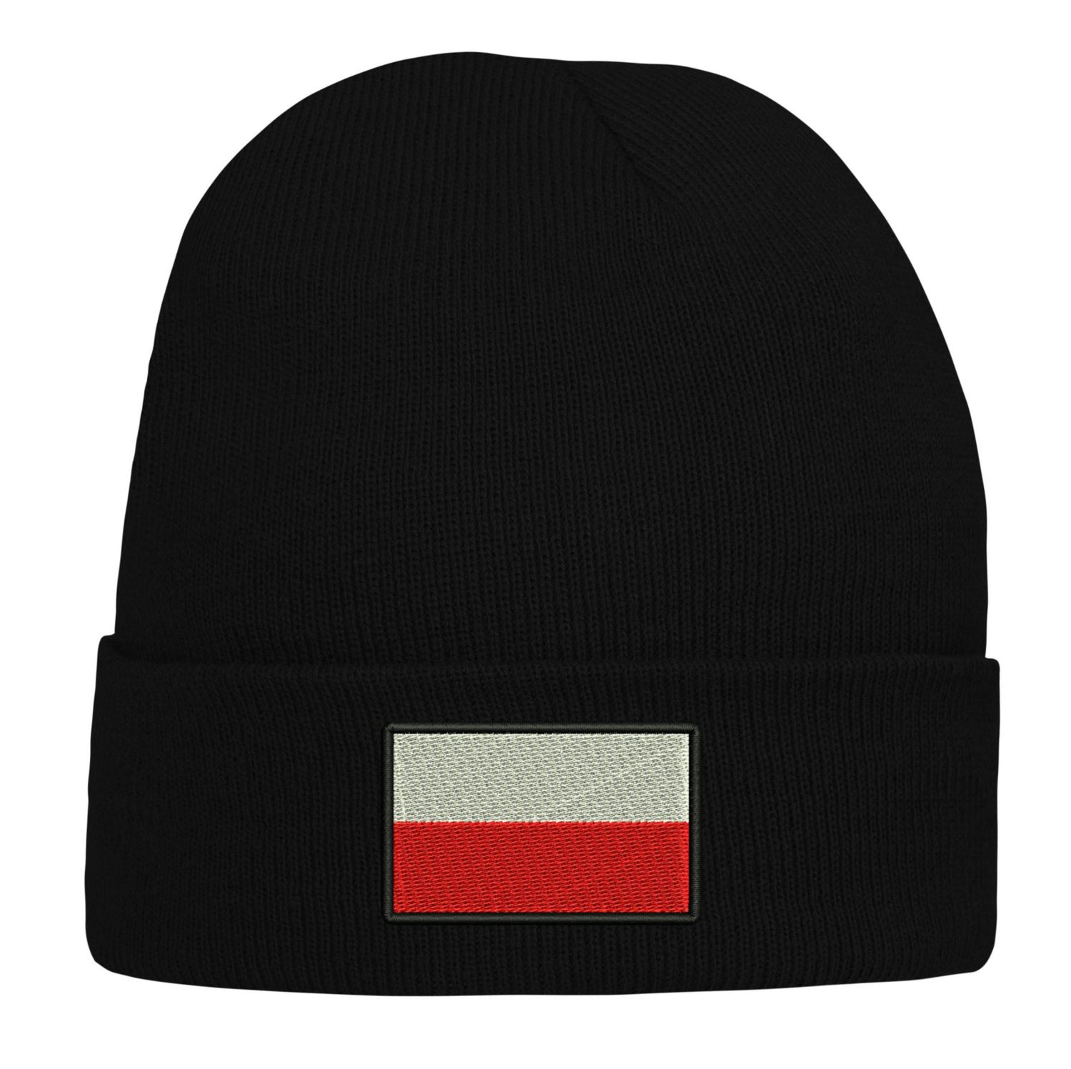 CZAPKA zimowa z haftem FLAGA POLSKI na Polska flaga HAFT WOJSKO POLICJA STRAŻ GRANICZNA