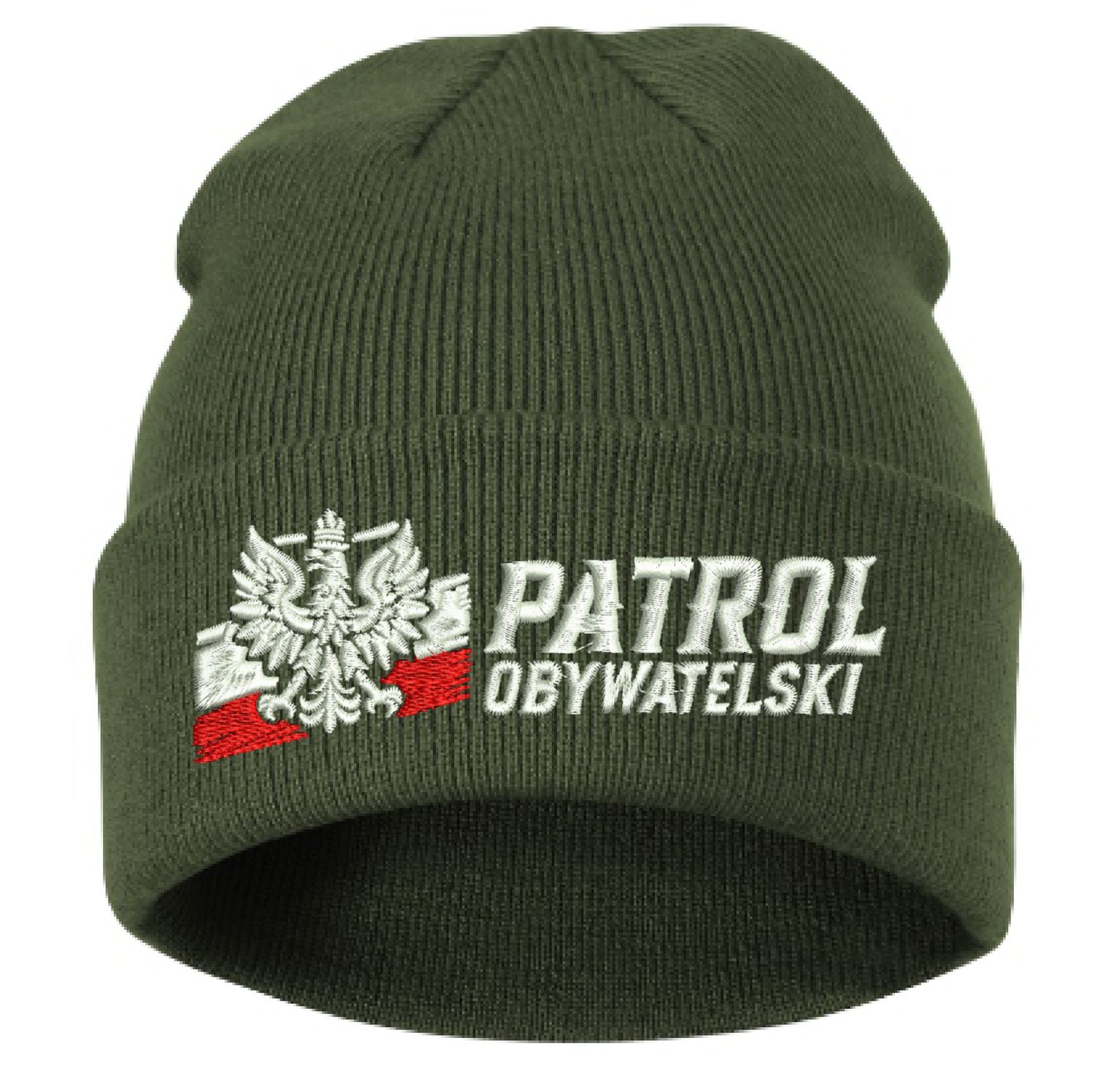 CZAPKA zimowa z haftem PATROL OBYWATELSKI HAFT na prezent PATRIOTA