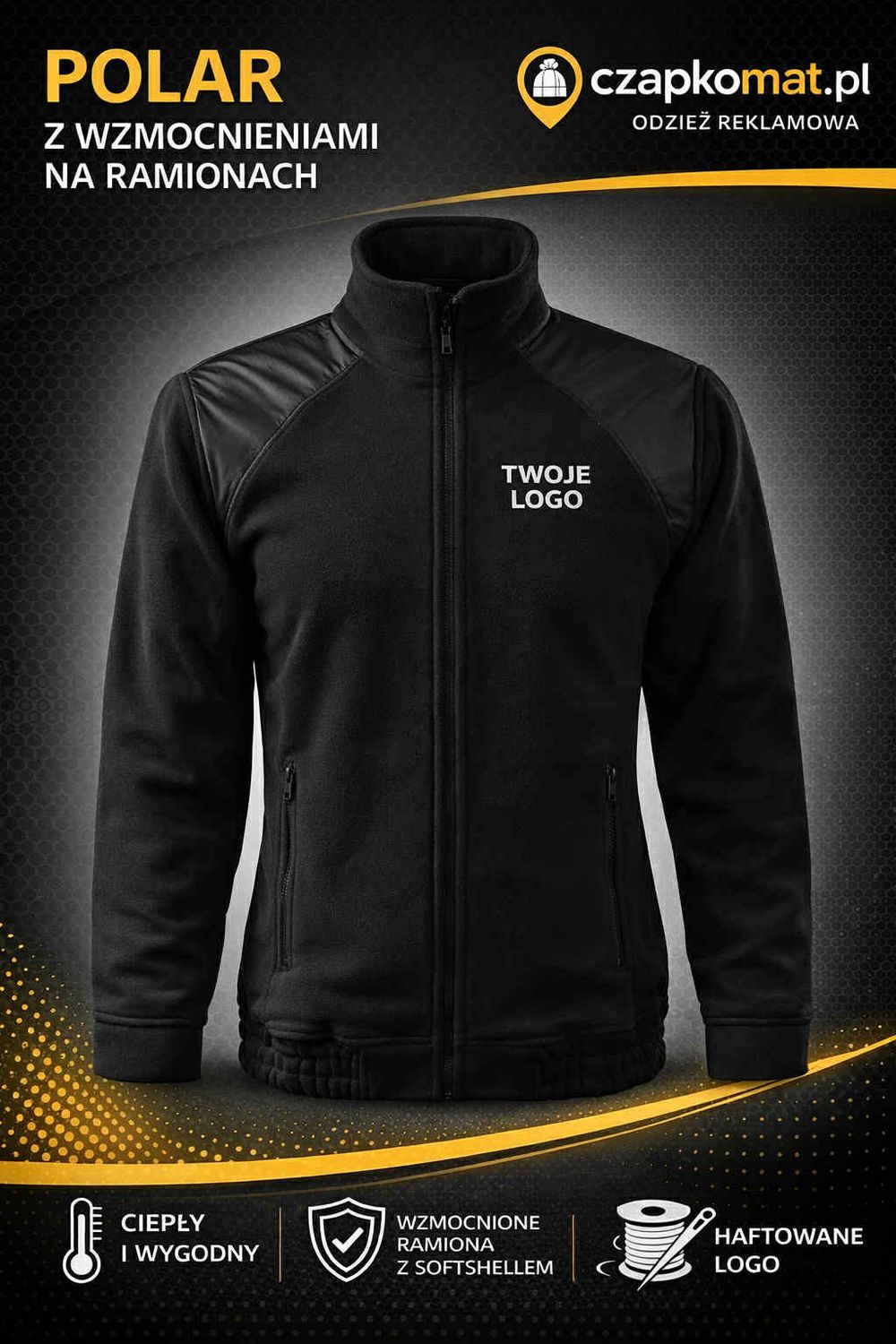 POLAR Z HAFTEM JACKET HI-Q506 TWOJE LOGO , NAZWA FIRMY HAFT KOMPUTEROWY POLAR UNISEX