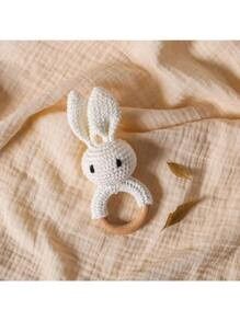 Crochet Rabbit Rattle, Colour: White