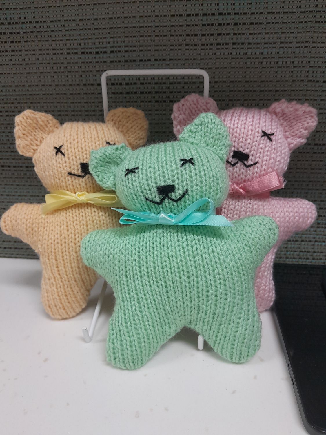 Knitted Bear Doll, Size: 12cm