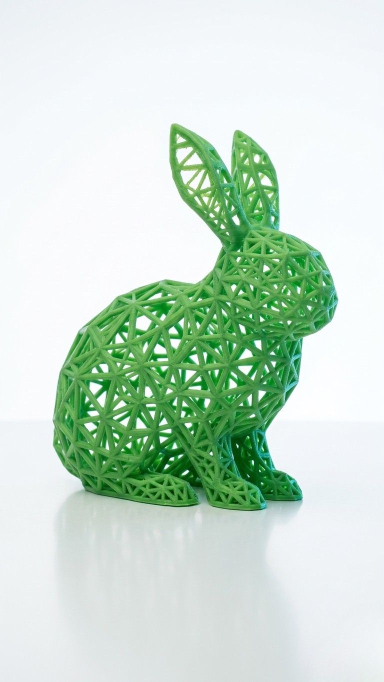 Zając geometryczny 3D AŻUROWY | Dekoracja wielkanocna | Figurka PLA | NOWOCZESNY DESIGN 12 cm