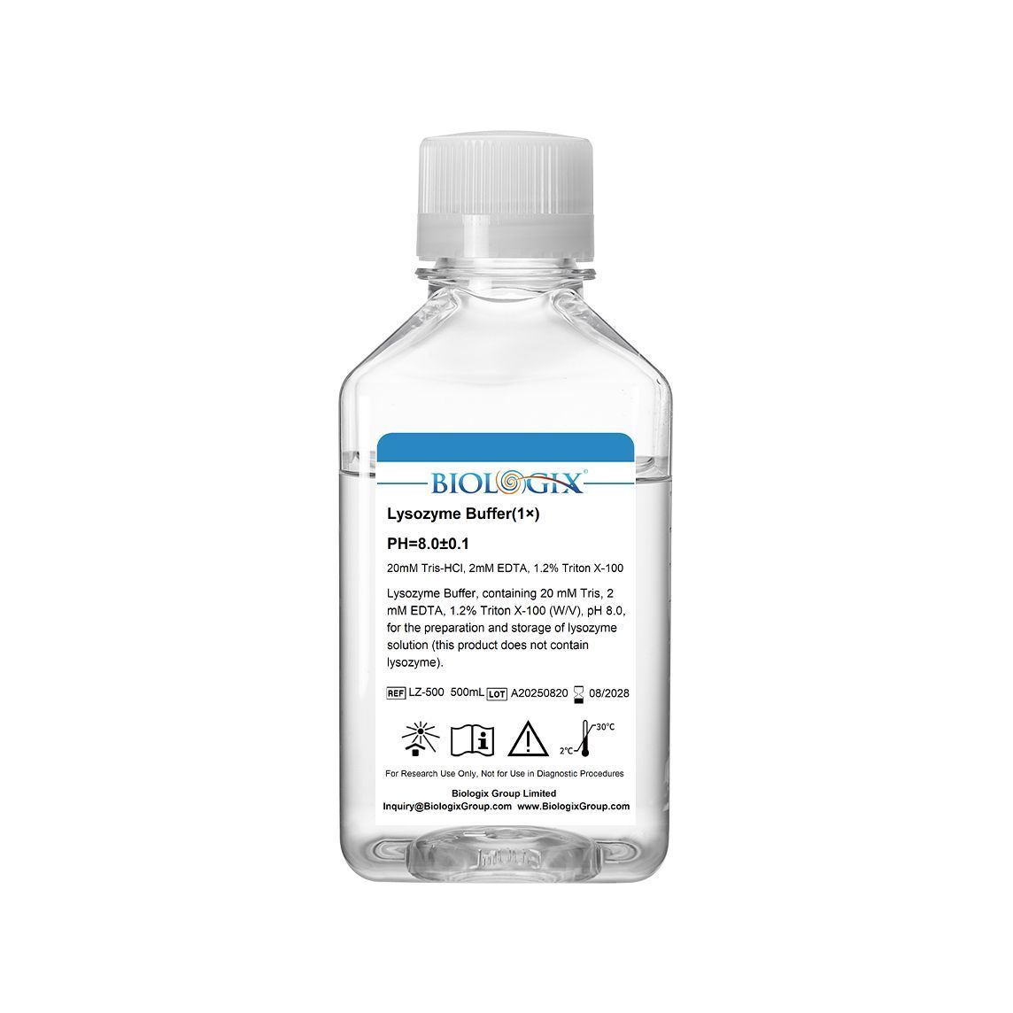 Biologix® Lysozyme Buffer ( 1X ), pH 8.0, 500mL/Bottle