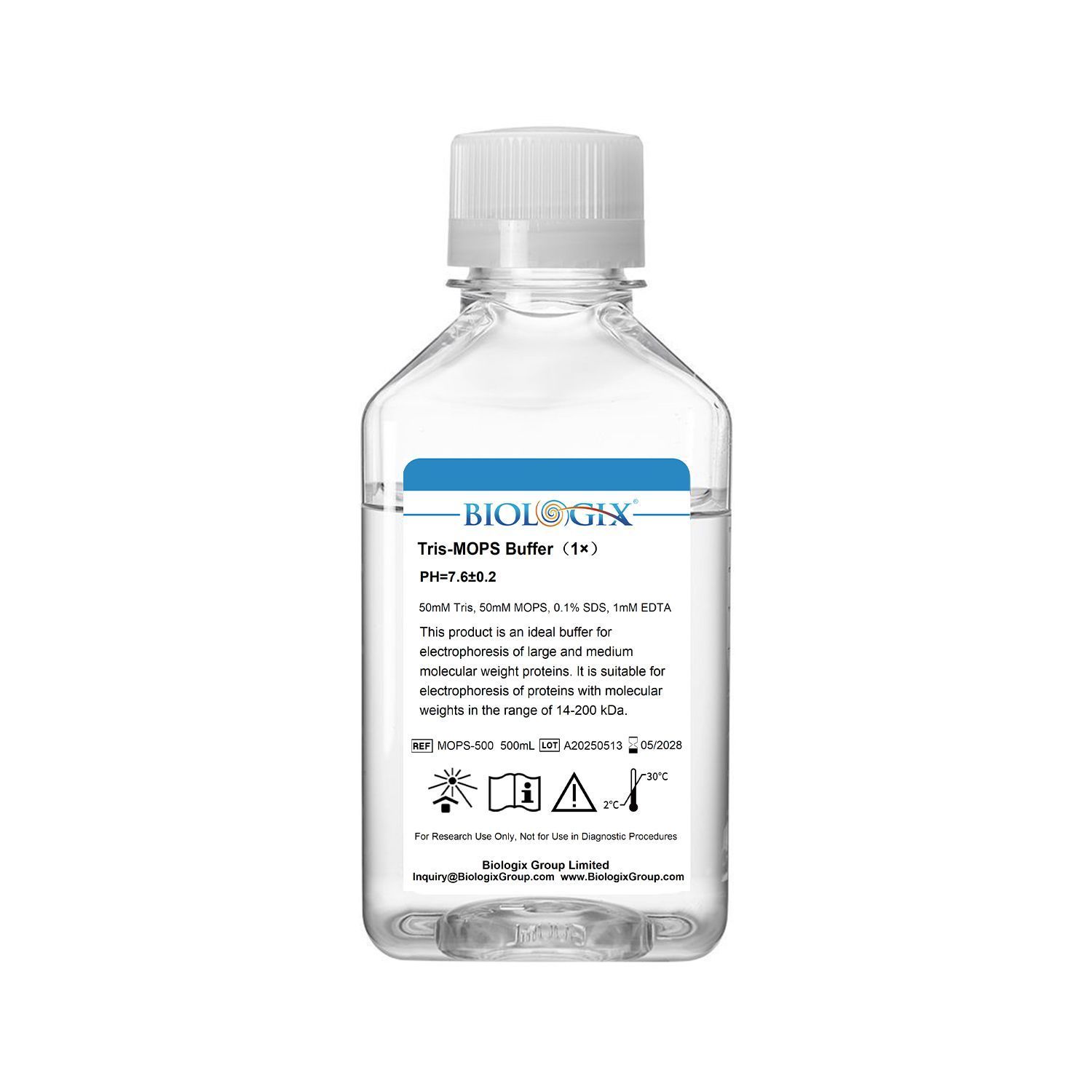 Biologix® TRIS-MOPS Buffer ( 1X ), pH7.4, 500mL/Bottle