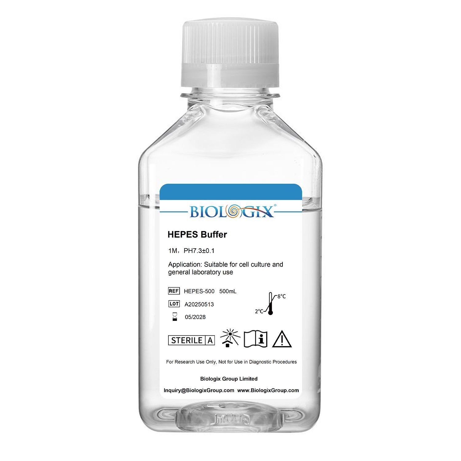 Biologix® HEPES Buffer, pH7.3, Sterile, 500mL/ Bottle
