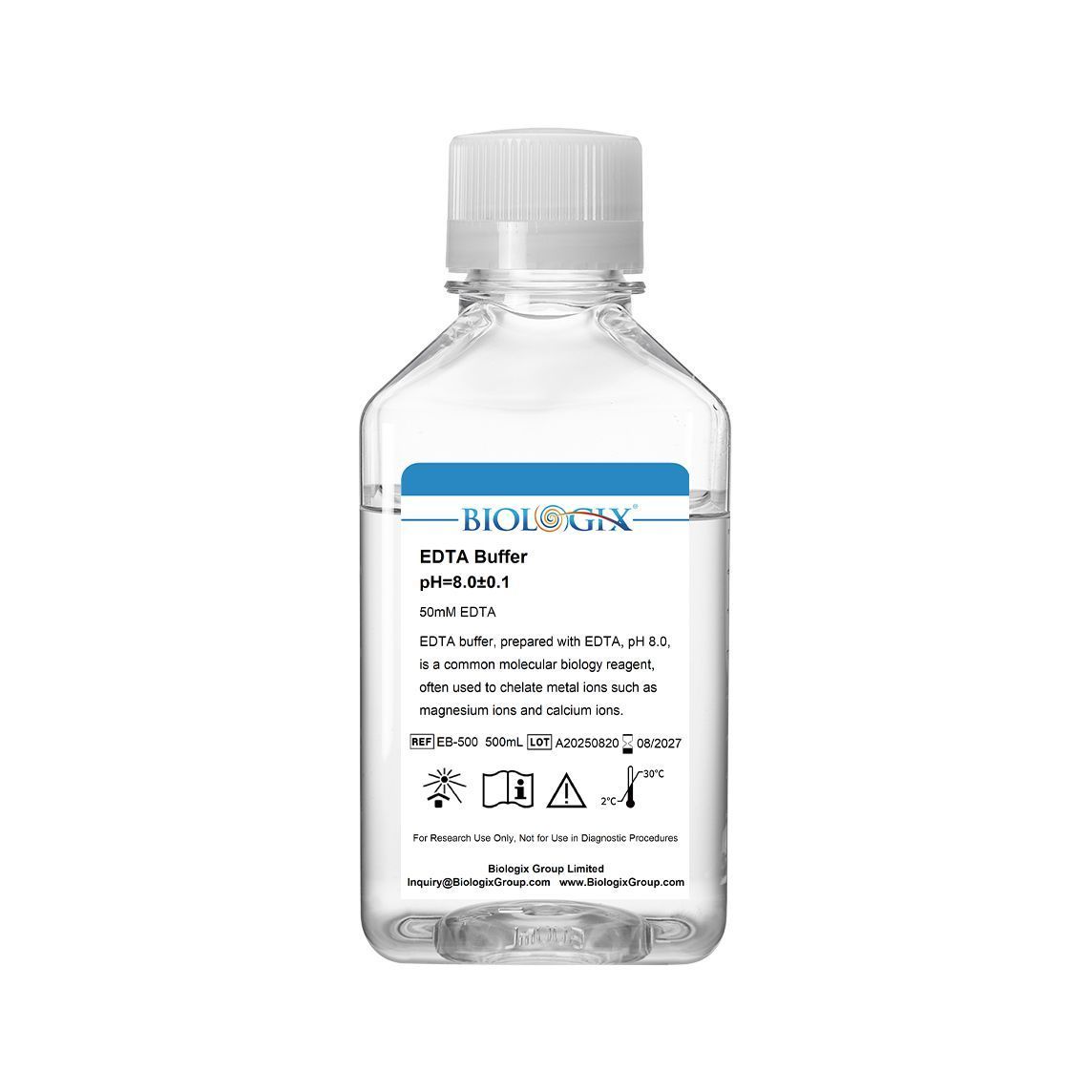 Biologix® EDTA Buffer, pH 8.0, 500mL/ Bottle