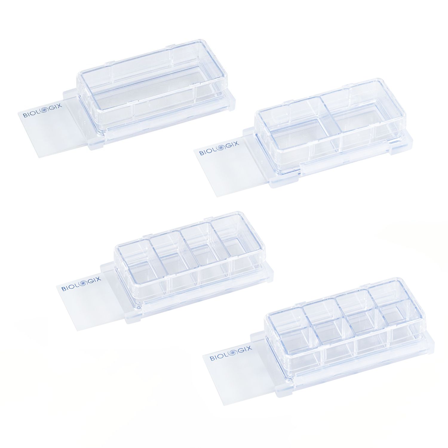 Biologix® Cell Culture Slides, 1/2/4/8-well Case of 12