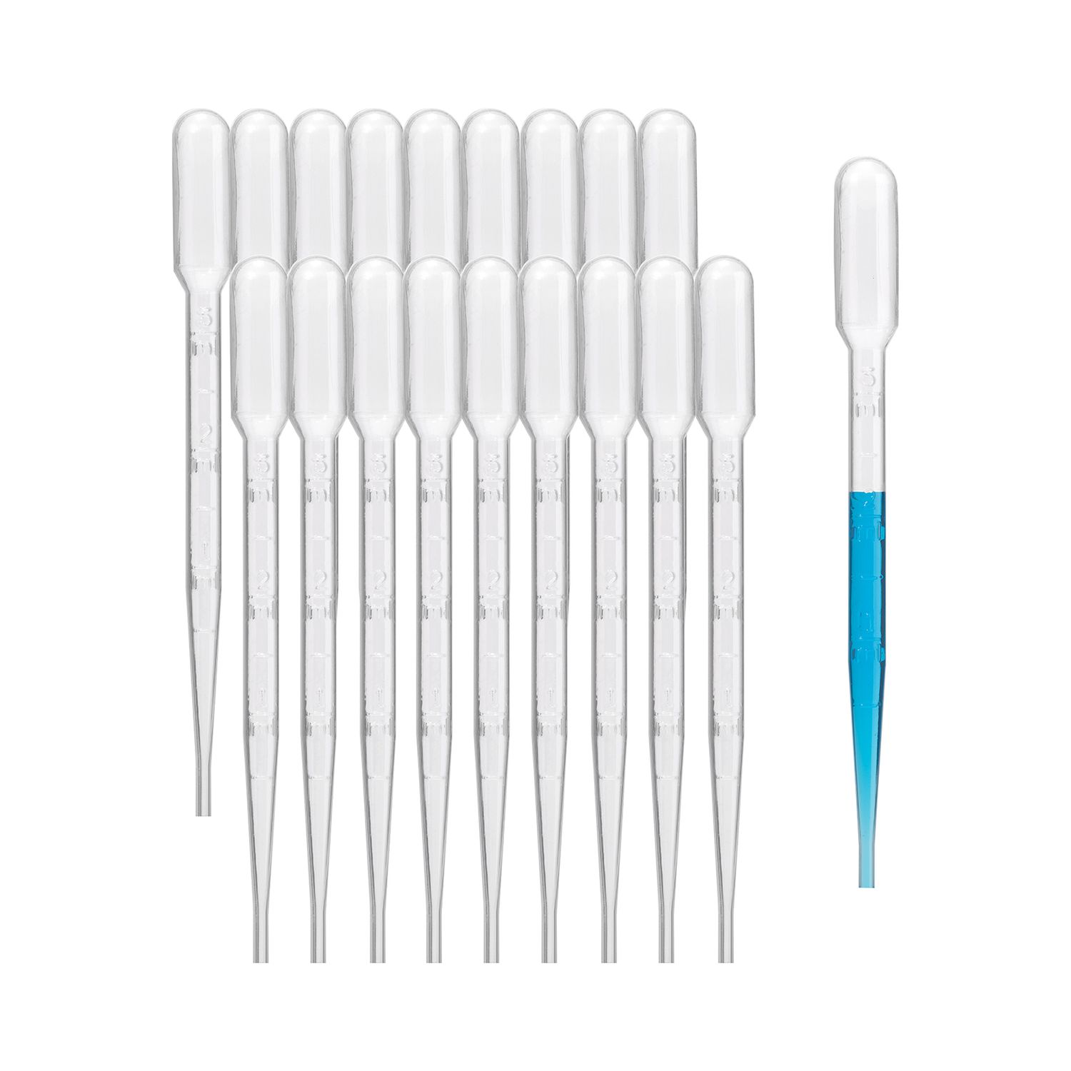 Biologix Transfer Pipets- 3mL (162mm), 500/Pack, 4 Packs/Case