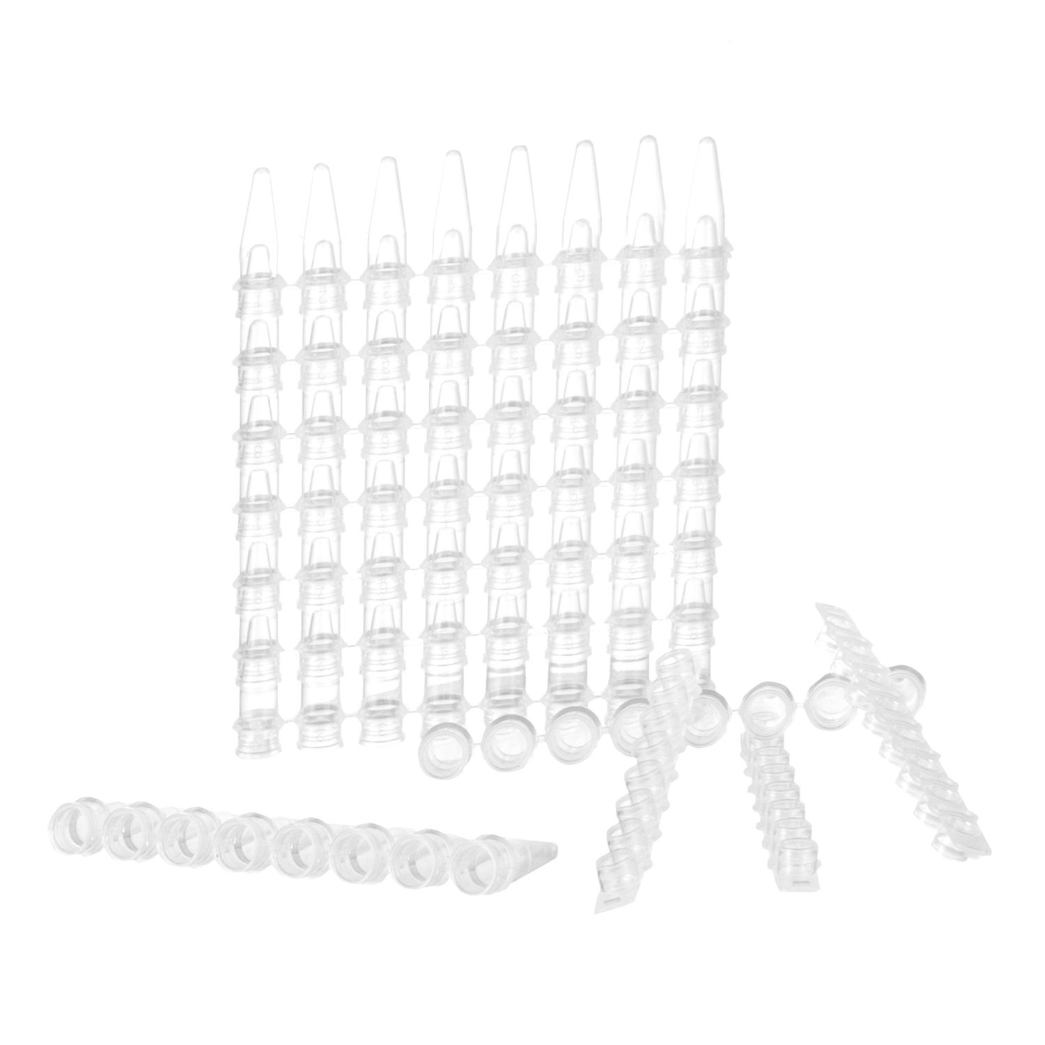 Biologix® 8-Strip PCR Tubes-0.2mL, 125 Tubes+125 Caps/Pack, 10 Packs/Case