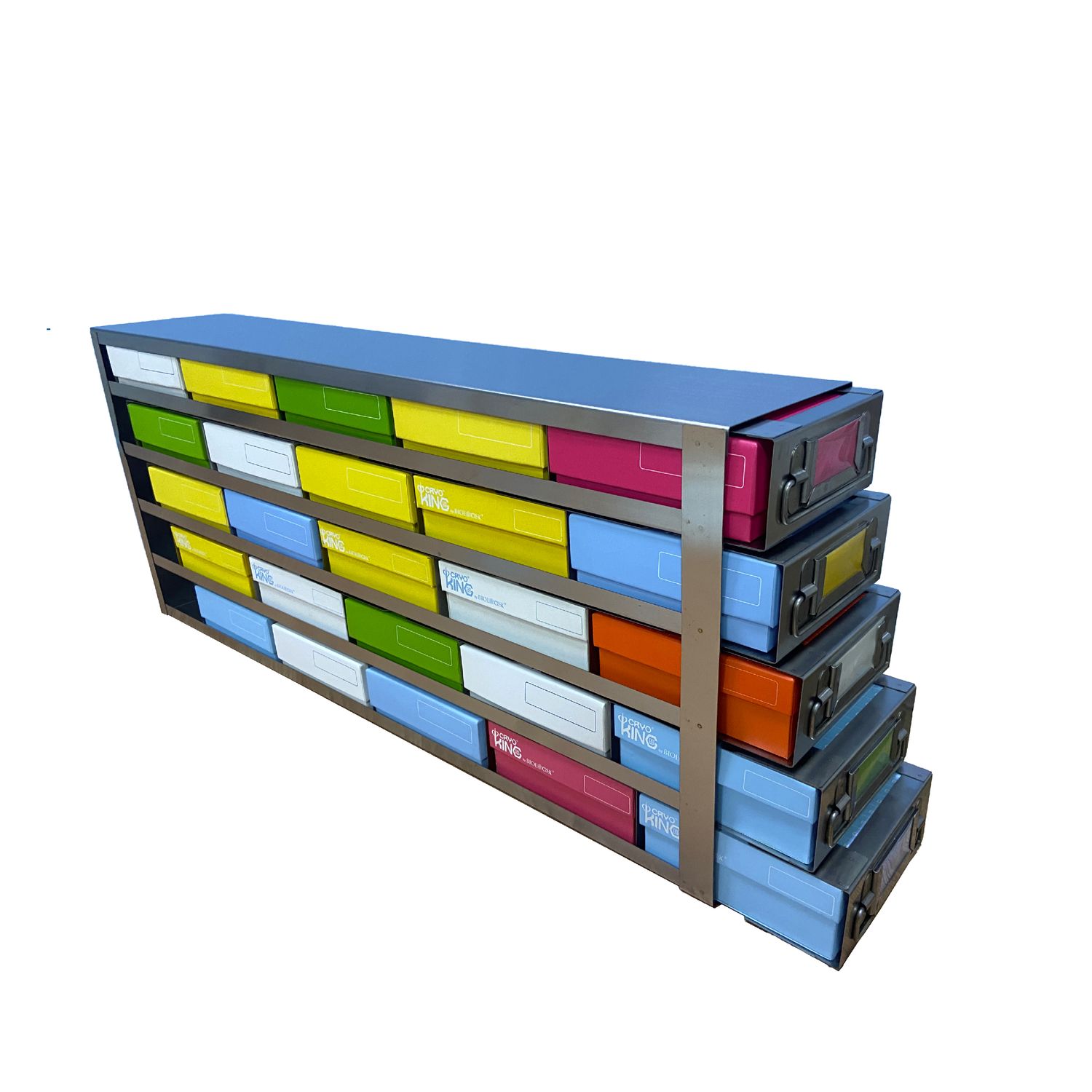 CryoKING® Side Access Drawer Freezer Racks, 5x5 (25 Boxes) , 1 Piece/Case