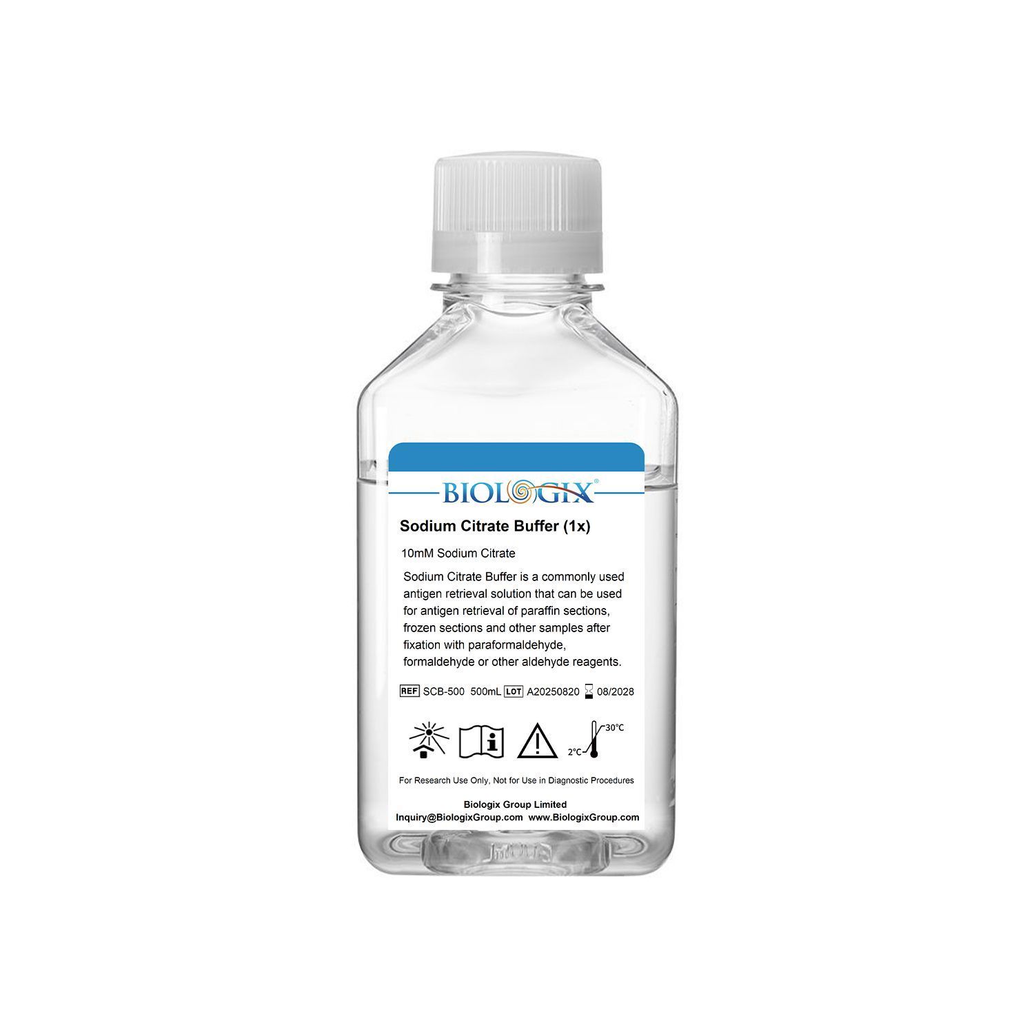 Biologix® Sodium Citrate Buffer (0.1M),  pH 6.0, 500mL/ Bottle