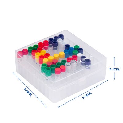 CryoKING® PP Cryogenic Boxes, 2 Inch, 100-Well, Hinged Lid, 5 Pieces/Pack, 4 Packs/Case